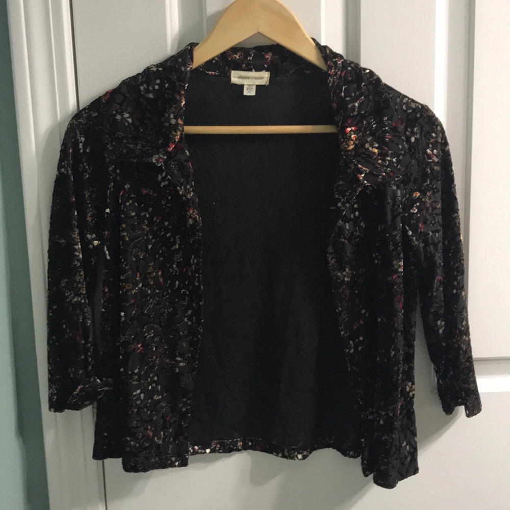 Cardigan with velvet and mesh detail